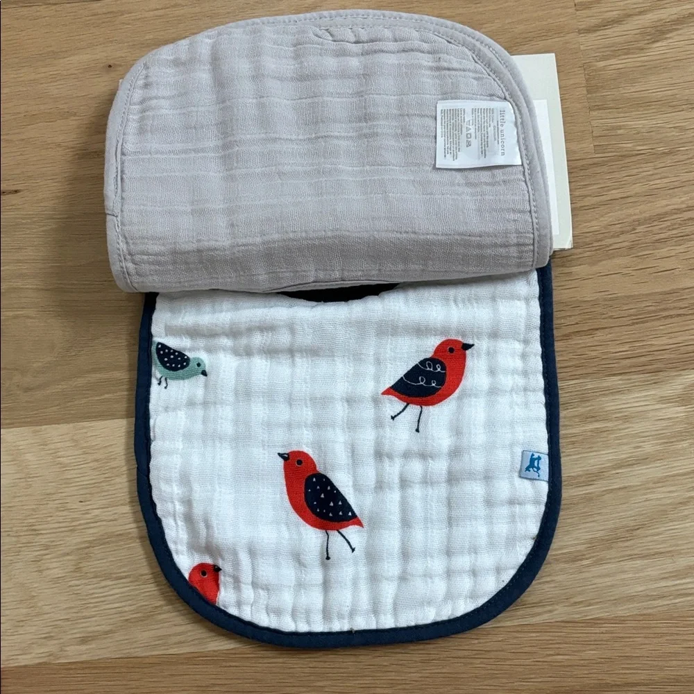 Set of 3 Little Unicorn Cotton Muslin Bibs - NWT